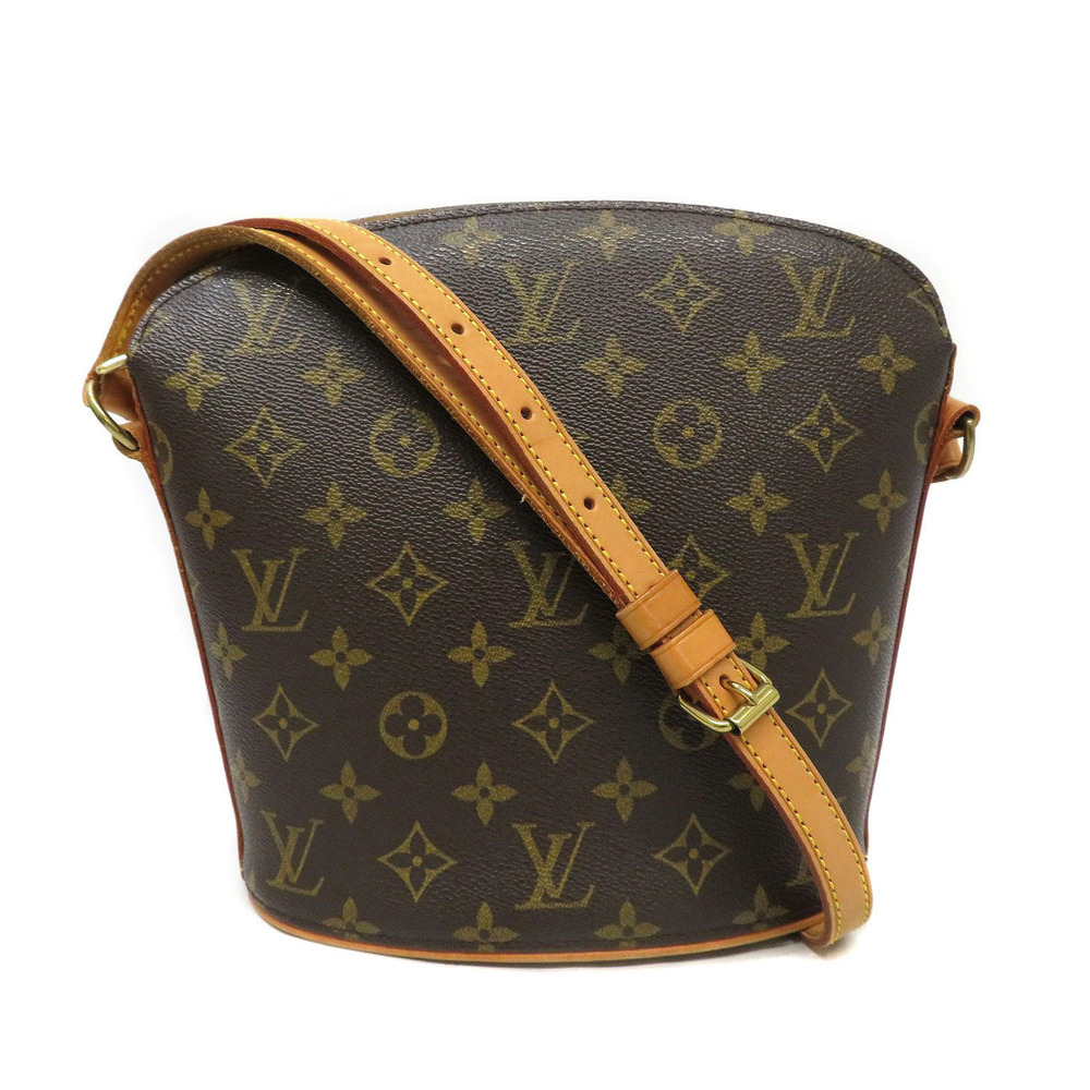 Louis Vuitton Drouot Monogram Shoulder Bag Canvas Brown